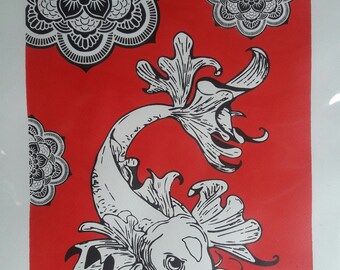 Mandala art hand screened painting