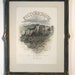 Antique bookplate etching, early 1900s "Picturesque Europe" Cassell & Company Ltd., London, Antique wood frame w/ ornamentation, traveller
