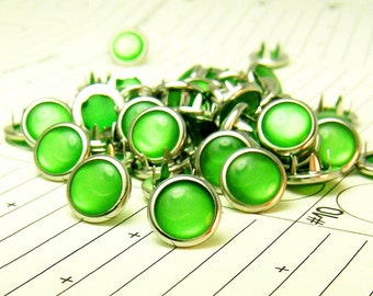 48 Cowgirl Snaps Pearl Prong Western Snaps - Kelly Green