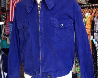 Vintage French Zip Work Jacket