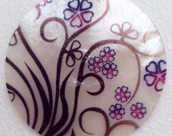 0780.001 Capiz Shell Purple Flower 50mm