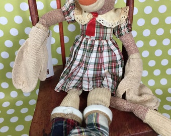Sock Monkey - Vintage - "Talulah"
