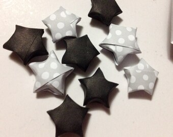 100 Black origami paper stars