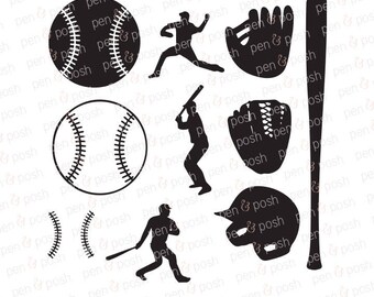 Baseball SVG - Softball SVG - Baseball Clipart - Baseball Dxf - Baseball - Baseball Bat Baseball Glove Baseball