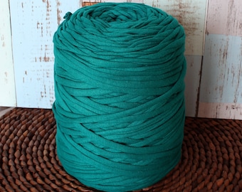 Turquoise T-shirt yarn, zpagetti yarn, jersey yarn, yarn for bags, fabric yarn for rug, home decor yarn, t-shirt yarn bracelet, tshirt yarn