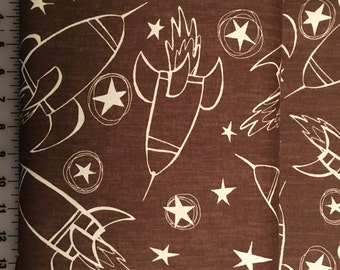 Spaceships by David Walker Jeans and Things Collection Cotton Fabric by the yard from shereesalchemy