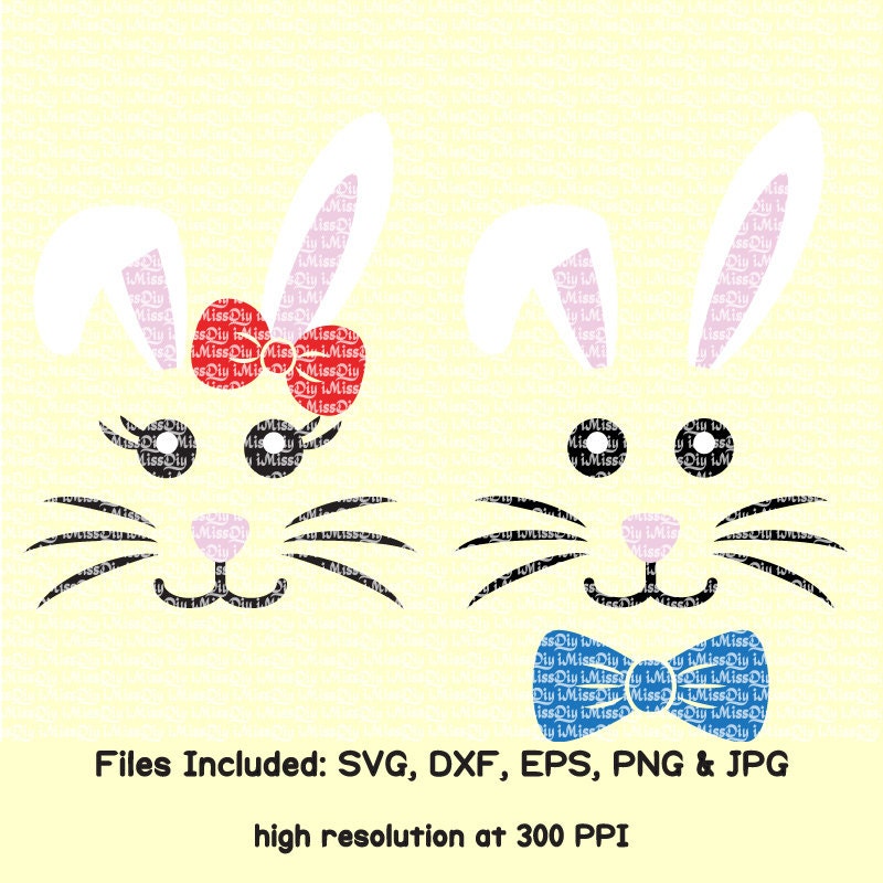 Download Easter Bunny Face svg rabbit Monogram Frame Svg ears cheer