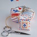 Air Mail Biscornu and Scissor Fob cross stitch - pattern only