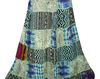 Gypsy Hippie Chic Handmade Maxi Skirts Patchwork Printed Rayon Long Skirts