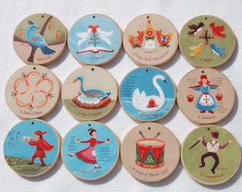 12 Days of CHRISTmas Ornaments for Advent and Christmas - READY TO SHIP - Christian meanings included