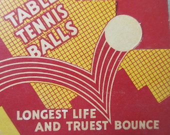 Vintage Table Tennis Balls, Vintage Ping Pong Balls, Windsor Victor Balls, Table Tennis Balls in Box, Graphics, Made in England