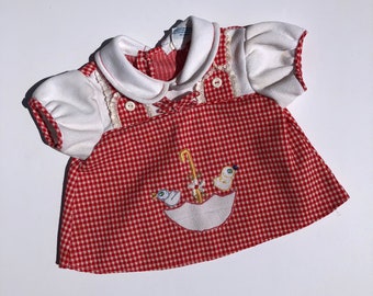 1970's Red Poly Umbrella Top (6/9 months)