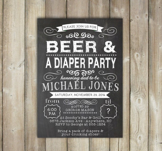 Diaper Party For Men Invitations Template 6