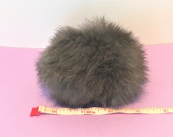 Natural blue gray angora rabbit fur Pompom