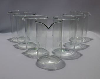 chemical glass chemical bottle vintage glass Glassware Set of 7 beakers 50mg Chemical glass Science equipment laboratory glass pharmacy