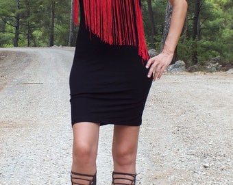 Gypsy dress, hippie dress, bohemian dress, boho dress, black dress, cotton dress, festival dress, ethnic dress, fringe dress, cool dress