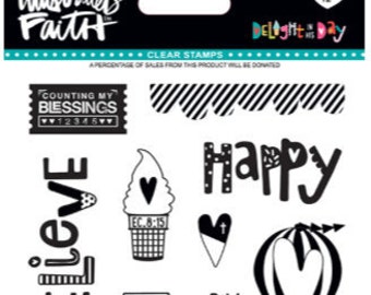 Illustrated Faith, Delight In His Day, Stamp Set, DIHD Stamps, Bible Journaling, Faith Journaling, Clear Stamps, Reusable Stamps