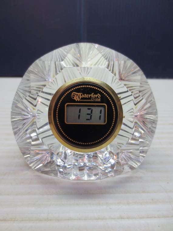 Waterford Crystal Digital Clock W Brass Casing Desk Like This Item