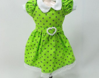 Blythe Outfit Handcrafted polka dots dress basaak doll # 900-4