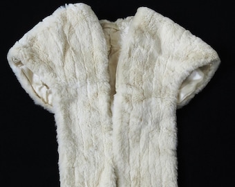 1950's white fur shoulder wrap
