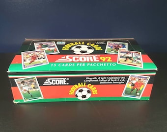 Vintage Football Cards...Score football-soccer wax box...24 unopened packs, 15 cards per pack...rare collectibles