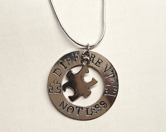 Different Not Less Autism Necklace - Autism Necklace - Autism Awareness Necklace - ASD Necklace - Autism Support Necklace - Autism Mom