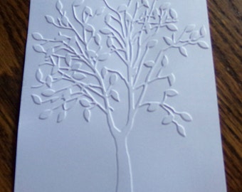 TREE WITH LEAVES Embossed Card Stock Panels Perfect for Scrapbooking and Card Making - Set of 12