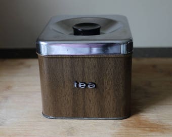 Faux Wood Tea Canister - The Queen Line