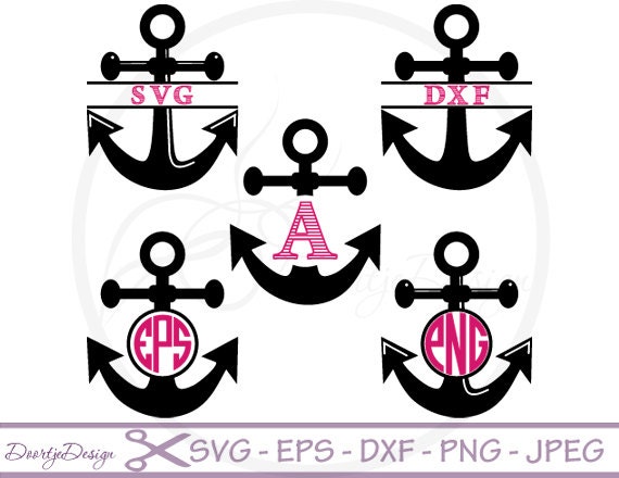 Download Anchor Monogram SVG files for Cricut Anchor svg split
