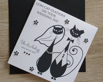 Personalised Cat Wedding Card