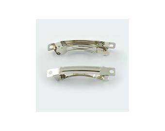 Supports 40mmx6mm barrettes - set of 10 - Platinum