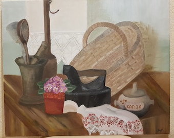 Oil painting by Inga Krievane handmade, made in latvia
