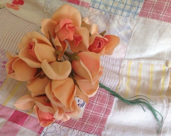 Peach Vintage Millinery Flowers