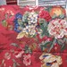 Crimson Floral Remnant Fabric, 2 Yard Piece, Sewing, Bedding, Home Decor