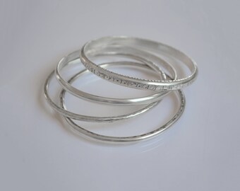 Stackable Bracelets, Stacking Bracelets, Sterling Silver Bracelets, Stacked Bangles, Layered Bracelets, Dainty Bracelet, Bracelets For Women