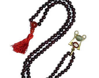 Meditation Healing Jewelry Powerful Garnet Prayer Beads Kundlani Pendent Necklace Protection Form Negativity