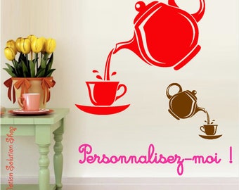 Teapot and Teacup customize sticker decal
