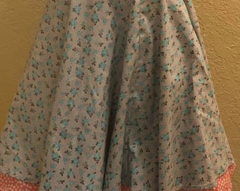 Buttons and Bouquets vintage inspired circle skirt