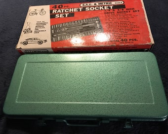 Vintage Ratchet Socket Set. Ratchet Set. Socket Set.