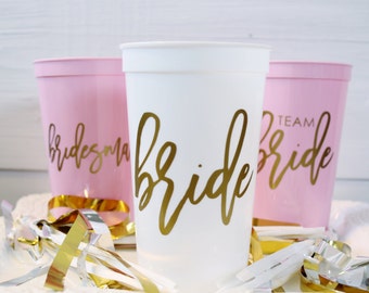 Bachelorette Party Cups, Plastic Party Cups, Plastic Cups, Bachelorette Party, Party Cups, Team Bride, Team Bride Cups, Bride, Bridesmaid