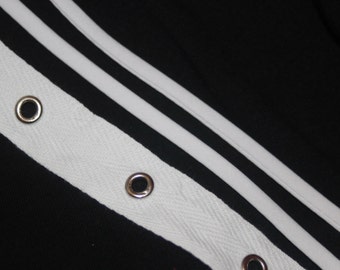 2 or 10 yards White Silver grommet twill trim tape sewing for Corsets Bustiers Lacing costumes 3/4" optional cord