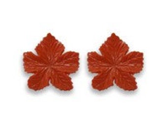 Vintage Plastic Leaf Earrings