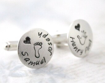 Inspirational, Sterling silver cufflinks, personalized dad cufflinks, personalized cuff links, mens personalized cufflinks