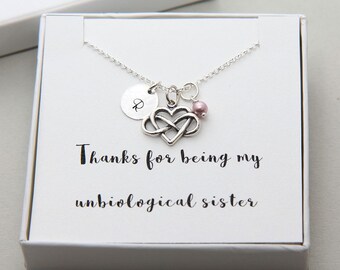Unbiological Sister, Best Friend Necklace, Personalized Necklace, Friendship Necklace, Sister necklace, Gift for Sister, Best Friend Gift