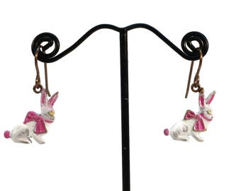Easter Earrings, Easter Bunny, Easter Rabbit, Hare Earrings, Rabbit Earrings, Easter Jewelry, Handmade, OOAK Easter Earrings, Bunny Rabbit