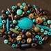 Beads from Nepal in agate, yak bone, jade, turquoise, lapis lazuli, bodhi, glass and metal