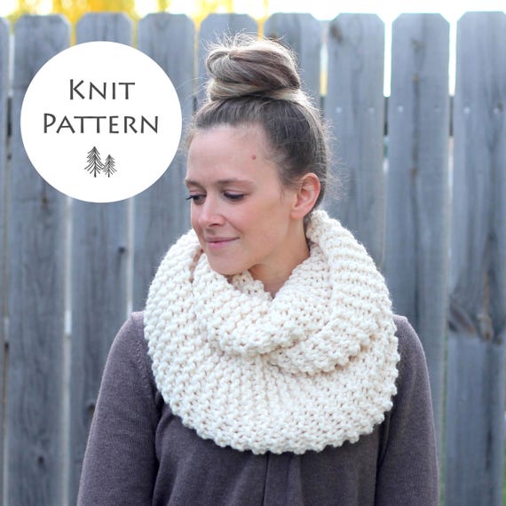 KNITTING PATTERN Cozy and Thick Infinity Scarf Knitting