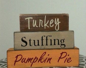 Turkey, Stuffing, Pumpkin Pie: Stacking Blocks