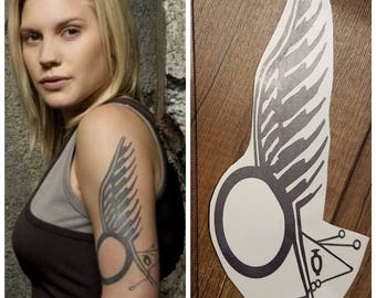 Starbuck battlestar galactica temporary tattoo cosplay costume Kara Thrace commander