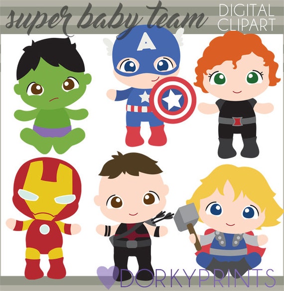 Superhero Babies Clipart Personal and Limited Commercial Use